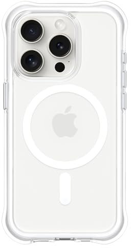 ORNARTO Air Case for iPhone 15 Pro,Compatible with MagSafe,Clear Military-Grade Drop Protection Phone Cases Cover for iPhone 15 Pro 6.1-White