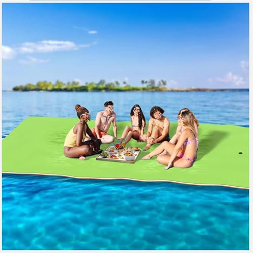 WKXTECZT Cojín De Agua Flotante De Espuma XPE para Exteriores, Colchón Flotante para Piscina, Juguete Divertido De Verano, Manta De Agua, Colchoneta Flotante,Verde,2.7mx1.8mx3.3cm