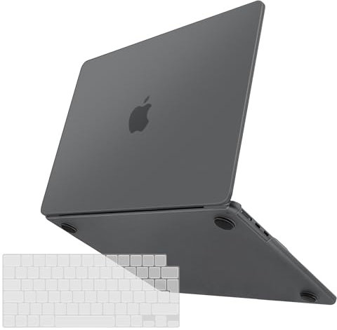 TECOOL Fein Gefrostete Hülle für MacBook Pro 14 Zoll M4 M3 M2 M1 Pro/Max 2021-2024 (A3401 A3185 A3112 A2992 A2918 A2779 A2442), Ultradünne Schutzhülle Case u. EU TPU Tastaturschutz, Space Grau