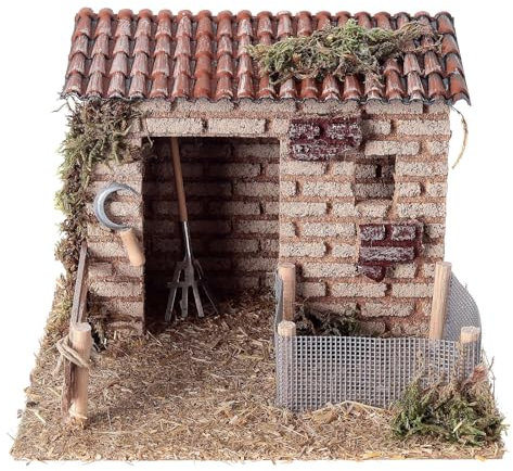 Holyart Stalla per Animali Vuota 15x15x15 cm presepe 14-16 cm