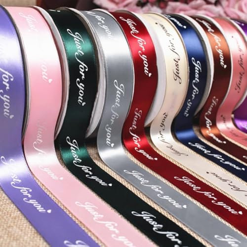 XFZDKJSD Personalisiertes Satinband mit Namen, individuelles Band mit Logo, personalisiertes bedrucktes Band, personalisiertes Geschenkband (90 m, 25 mm Band)