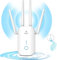 Ripetitore WiFi, Amplificatore WiFi 1200Mbps Dual Band 5GHz&2.4GHz con 4 Antennes, Porta LAN/WAN, WPS, Supporta modalità Ripetitore/Router/AP, Bianco