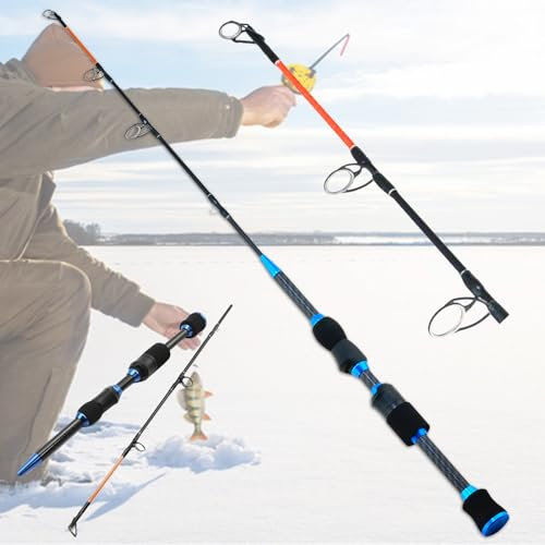 Lerutwis Modell YG903 Superharte Winter-EIS-Angelrute 67 cm 70 g Kohlenstoff schwere ultrakurze Spinnrute Reise-Angelgerät Fischruten