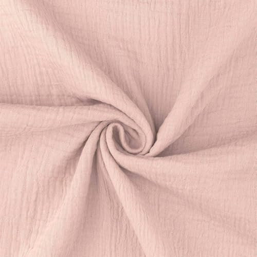 Musselin Stoff Sunny, Double Gauze, uni altrosa hell (Länge am Stück: ab 50cm / Breite: 130cm)