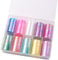 Qusedwey 10PCS Nail Transfer Foil Holographic Nail Art Foil Decals for Nails Fingernail Stickers