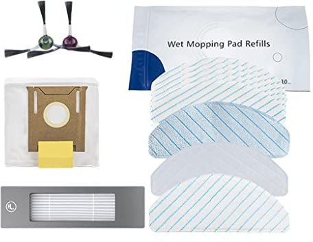 Vacuum Cleaner Spare Parts Set - Side Brush, Dust Bag, Filter Cotton, Washable Cloth, Disposable Wipes & Mop