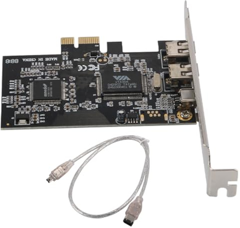 Gorise 2,5 Gbit/s PCI-E PCI Express FireWire 1394a IEEE 1394-Controllerkarte mit FireWire-Kabel, 800 Mbit/s Desktop-HD-Bildaufnahmekarte für Video- und Audioübertragung