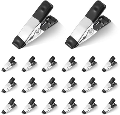 20 Pcs Small Clamps Garden Mini Spring Clamp Heavy Duty for Crafts Backdrop Warm House Metal Clips 3/4 Inch Jaw Opening for Woodworking Photography Home Decoration or Industrial Production, Black