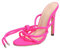 Sandali da donna con punta rotonda e lacci, tacco alto, tacco alto, scarpe estive per matrimoni e feste, Rosa acceso, 40.5 EU