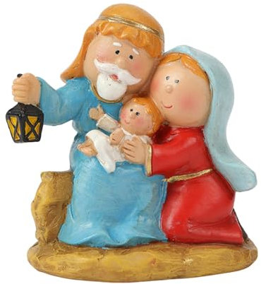 Colcolo Krippenszene Jesus Figuren Handarbeit Handwerk Geschenk Tischdekoration Heilige Familie Statue für Schreibtischschränke Urlaub, Haltelampe