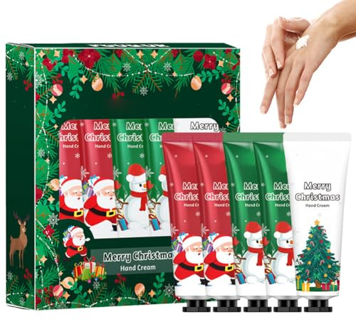 Handcreme Set, Handcreme Weihnachten Set, 5 Stück Hand Cream, Hände Fuß Feuchtigkeitscreme, Pflegende, Feuchtigkeitspflege, Weihnachtsgeschenke