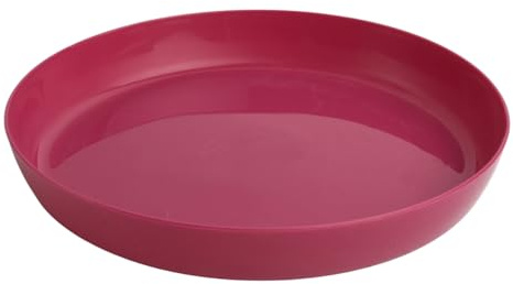 B2C Premium Glossy Flower Pot Saucer – Water-Resistant Plant Trays to Protect Furniture & Floors – Multiple Sizes & Colors for Indoor & Outdoor Plants (Pink, 11cm)