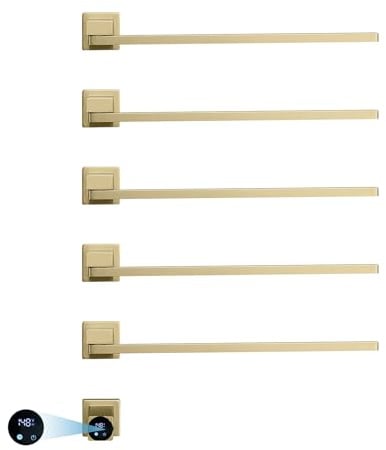 SWHC 180°Drehung Badheizkörper Elektrisch,Handtuchhalter, Intelligentes WLAN Handtuchheizkörper Elektrisch mit Timer 1-24H, 45-60°C, Handtuchwärmer Elektrisch für Alexa und Google Home 93W (Gold)