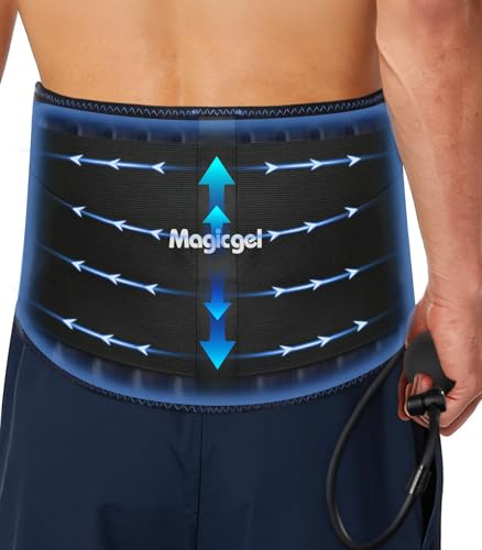 Magic Gel Kompressions Kühlpad für den Rücken – Kalt Warm Kompresse mit Luftpumpe für Tiefe Kältewirkung & Lendenstütze – Abnehmbares Flexibles Gel Kühlkissen bei Rückenschmerzen