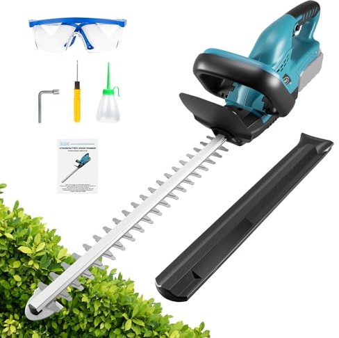 53CM Akku-Heckenschere Kompatibel mit Makita 18V Akku,Bürstenloser Motor Heckenschere mit Schnittleistung von 20 mm, Elektrische Heckenschere für Hecken,Sträucher & Gartenpflege(ohne Akku)