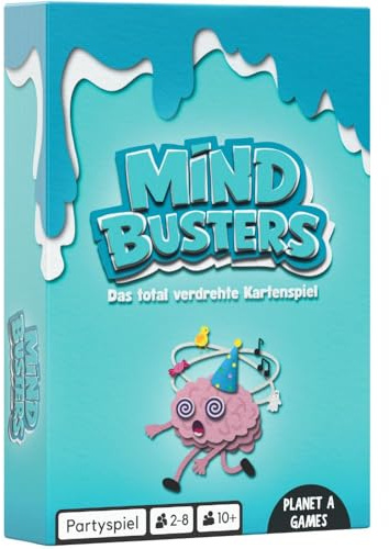 Planet A Mind Busters | Lustiges Kartenspiel & Partyspiel | Begriffe erraten, Geräusche erkennen, Pantomime meistern und rückwärts lesen. Für Spieleabende mit Freunden & Familie