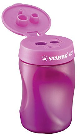 STABILO - Ergonomischer Dosen-Spitzer für Linkshänder - EASYsharpener - 3 in 1 - pink