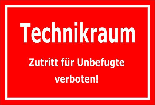 Melis-Folienwerkstatt Aufkleber – Technik-Raum - 30x20cm – S00070-079-D -20 VAR