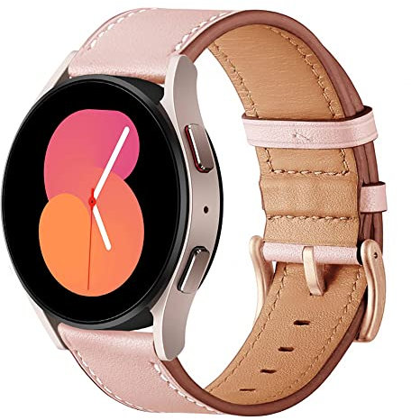 SUNDAREE Compatible avec Bracelet Galaxy Watch 5,20mm Femme Rose Cuir Poignet Montre Band Pour Samsung Galaxy Watch 4 5 40mm SM-R860 SM-R900/Active 2 40mm SM-R830 SM-R500/Watch 42MM R810/Garmin Venu