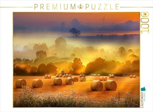 CALVENDO Puzzle Strohballen auf dem Feld | 1000 Teile Lege-Größe 64 x 48 cm Foto-Puzzle für glückliche Stunden