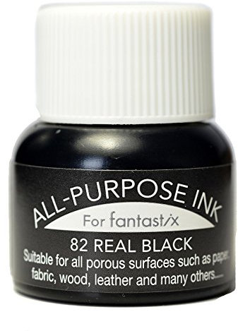 Tsukineko Pluma estilográfica negra real, 15 ml, tinta de caligrafía, impermeable, archivo, no tóxico, en relieve, 15 ml
