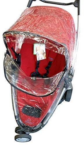 1Stopbabystore Universal Regenschutz Regenhülle für Quinny Zapp Xtra, Xtra 2, Flex, Flex Plus, Buzz, City Select, Oyster 2 mit Reißverschluss Kristallkunststoff 250 Mikron Norm EN 71