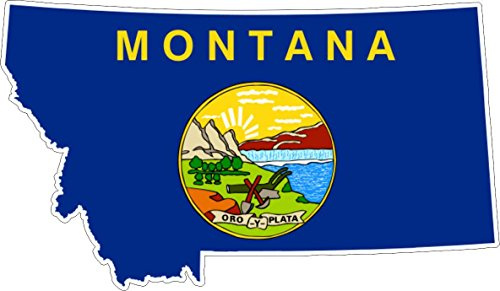 Montana Map USA American Flag Sticker Adhesive Vinyl Car Sticker