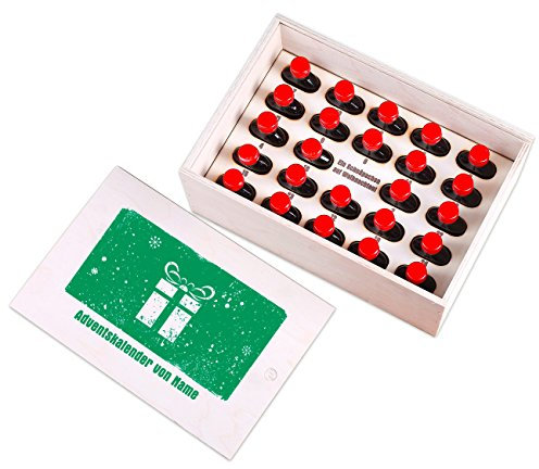 Herz & Heim® Kräuterschnaps Adventskalender mit Aufdruck des Wunschnamens
