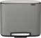 Brabantia Bo Treteimer 36 L Abfalleimer, Metall, Mineral Concrete Grau, 54 x 36.5 x 44 cm, 1 Einheiten