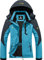 GEMYSE Damen Wasserdichte Berg-Skijacke Winddichte Skijacke Fleece Outdoor-Winterjacke mit Kapuze (Hellblau Grau,L)