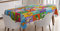 ABAKUHAUS Kindergarten Tischdecke, Lustige Junge Tiere, Für den Inn und Outdoor Bereich geeignet Waschbar Druck Klar Kein Verblassen, 140 x 240 cm, Grün Mehrfarbig