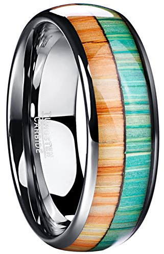 Vakki Eheringe Herren Damen 8mm Wolframcarbid Silber Fingerring Partner Ring Modeschmuck Geburtstags Valentinstag Größe 62(19.7)