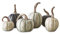LOBERON Kürbis 6er Set Yokane – Handbemaltes Design, individuell geformt, Creme/Grün/Schwarz, stimmungsvolle Dekoration – Polyresin
