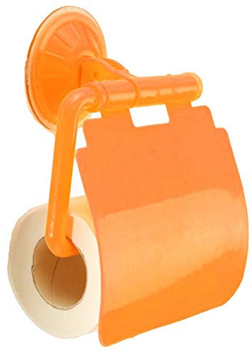 1pc Der Wand Befestigte Toilettenpapierrollenhalter Aus Kunststoff Saugnapf Für Bad-Accessoires Toilettenpapierhalter Papierhandtuchhalter (Orange)