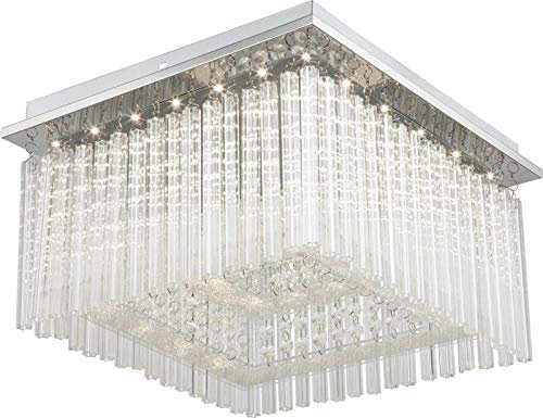 GLOBO Deckenlampe Schlafzimmer Kristall Deckenleuchte LED Wohnzimmerlampe (Schlafzimmerlampe, Glasstäbe, 30 x 30 cm, 21 Watt)