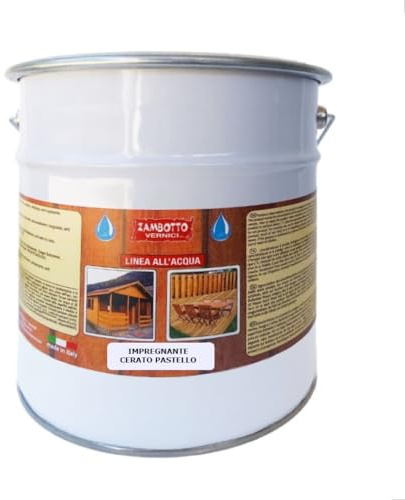 ZAMBOTTO VERNICI Impregnante Cerato Pastello All'acqua Per Legno Da 0,75 A 5 Litri, 236 - Panna Pastello, 2,5L