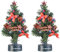 PEARL Weihnachtsbaum für LKW: 2er-Set USB-Weihnachtsbäume mit LED-Farbwechsel-Glasfaserlichtern (Mini Christbaum, Weihnachtsbaum LKW 24 Volt, Beleuchteter Tannenbaum)