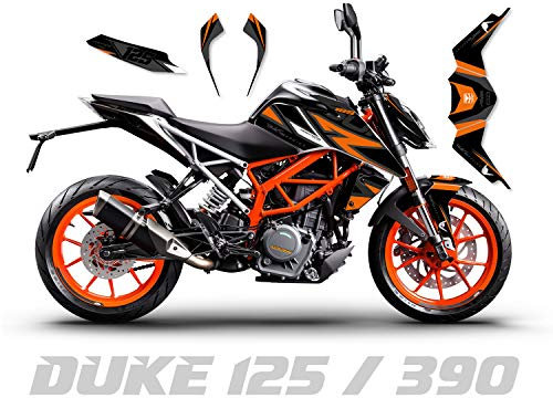 race-styles Aufkleber MATT kompatibel mit KTM Duke 125/390-2017-2019 | Black Decals Graphics (Duke 390)