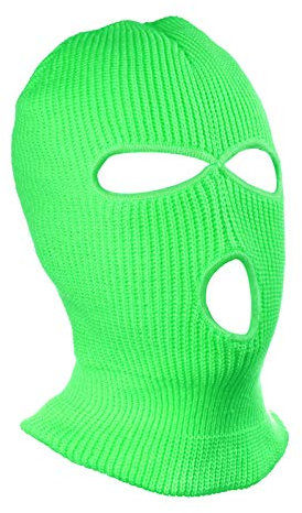 SUNTRADE 3 Loch Beanie Face Mask Ski für Männer und Frauen,Grün,one Size