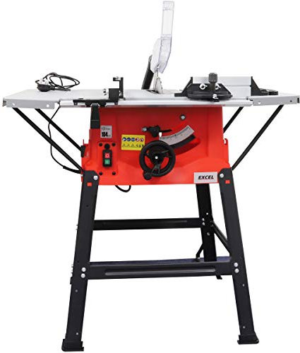 Excel 1800w 10 250mm Bench Table Saw with Legstand Side Extensions & Blade 240v