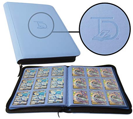 TopDeck 500 Card Ringless Zip Binder Pro - 9-Pocket Pages Side Load Sleeve TCG Storage Portfolio, Compatible with Pokemon, Yu-Gi-Oh, One Piece, MTG, Comic Trading Collectible Cards - Blue
