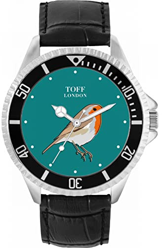 Toff London Robin Bird Herren Armbanduhr 42mm Gehäuse Custom Design