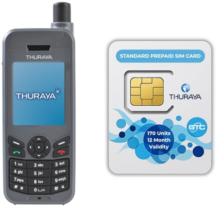 OSAT Thuraya XT-LITE Satellitentelefon + Prepaid Standard SIM-Karte mit 170 Einheiten | Gültigkeit 365 Tage | Sprach- und SMS-Abdeckung für Fernkommunikation und Notfälle.