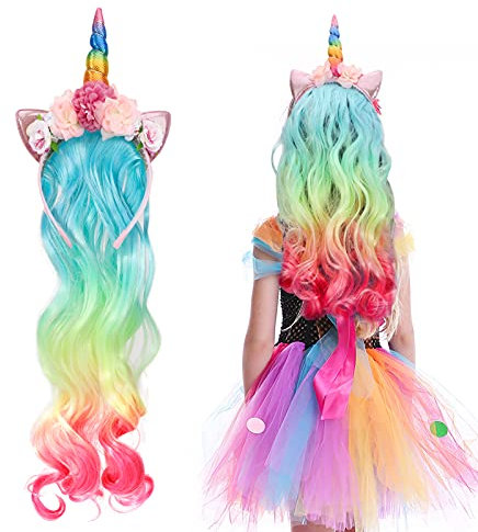 Hifot Einhorn Haarreif Einhorn Stirnband Kinder,Einhörner Mitgebsel Kindergeburtstag Geschenke für Mädchen,Einhorn Party Fasching Haarreif