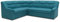 DOMO. collection Ecksofa Berlin, zeitlose Eckcouch mit hochwertiger Federkern-Polsterung, Sofa in L-Form, Couch 205 x 250 x 89 cm, petrol