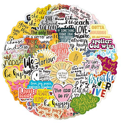 Affoto 100PCS Inspirational Laptop Stickers - Gift for Children, Teens, Adults, Kids - Waterproof Positive Inspiring Stickers for Scrapbook, Water Bottle, Skateboard, Wall, Car - Motivational Quotes