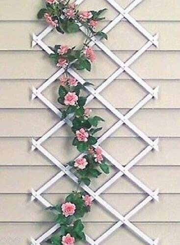 Vision4ever White Color White Expanding Trellis Plastic Garden Trellis 150 X 40cm 1.5m New PVC Easy To Use (VD-164-Trellis-1Pcs)