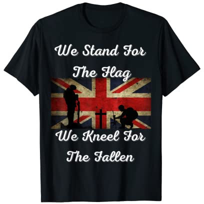 We Stand For The Flag We Kneel For The Fallen Union Jack T-Shirt