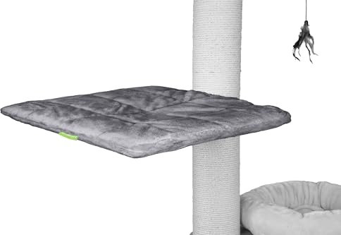 Kratzbaumland Ersatzbezug passend für Natural Paradise Liegemulde eckig Ersatzteil (2 Stück)(Grau - Edelplüsch)