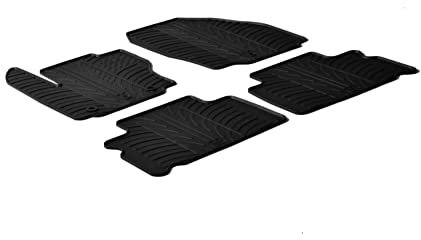 AROBA GL0284 Design Gummi Fußmatten kompatibel mit Ford Galaxy BJ. 07.2006-04.2010 erhöhter Rand 4 TLG Farbe Schwarz Gummimatten Automatten passgenau